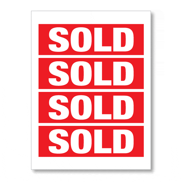 Sold Stickers for Real Estate Office Window Displays